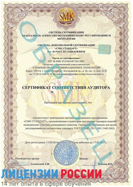 Образец сертификата соответствия аудитора Великий Устюг Сертификат ISO 13485