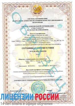 Образец сертификата соответствия Великий Устюг Сертификат OHSAS 18001